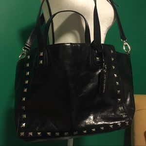Cynthia Rowley Black Leather Studded Bag